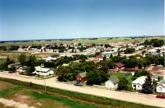Aerial view of the west side of town